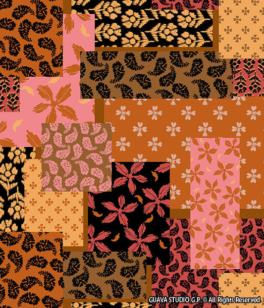 0758E- Ikat and Paisley Fall Patchwork