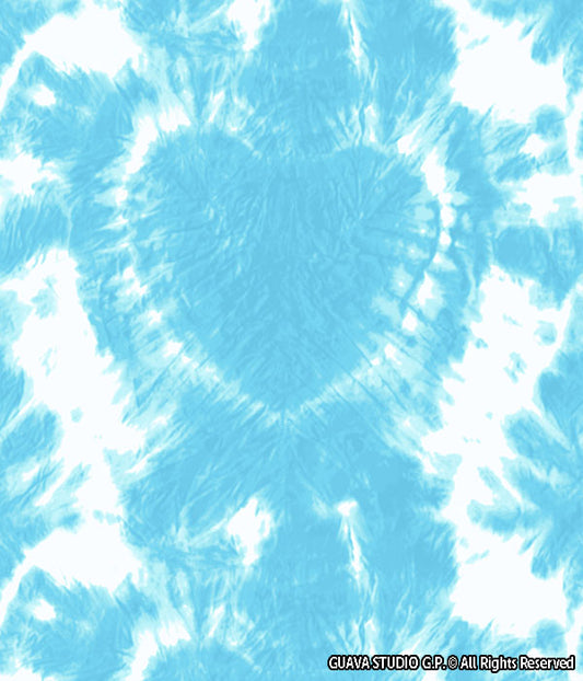 0763B- Light Blue and White Heart Tie Dye