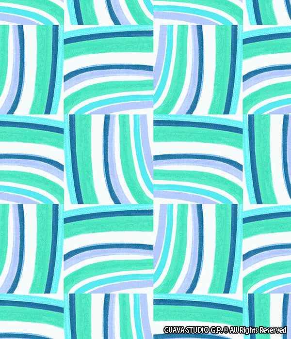 0764B- Indigo Teal & Aqua Brushstroke Tiles