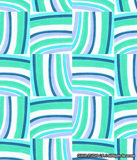 0764B- Indigo Teal & Aqua Brushstroke Tiles