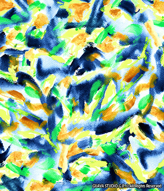 0767C- Blue Green and Orange Painted Texture