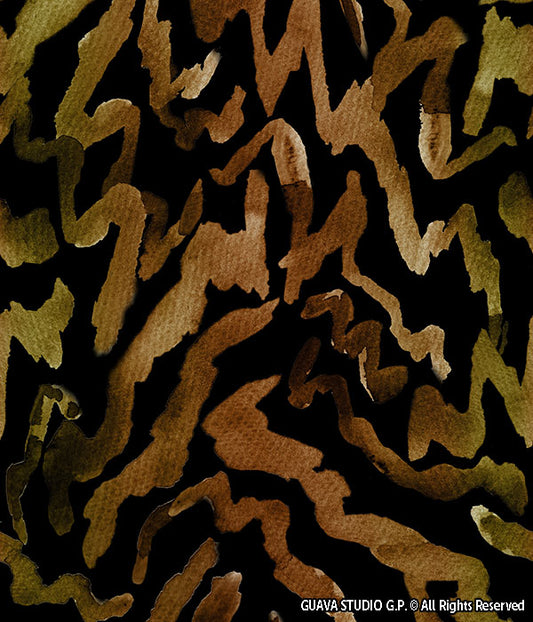 0772d- Black and Brown Watercolor Tiger Skin