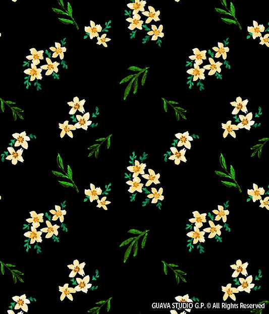 0774B- Black Ground Ditsy Floral