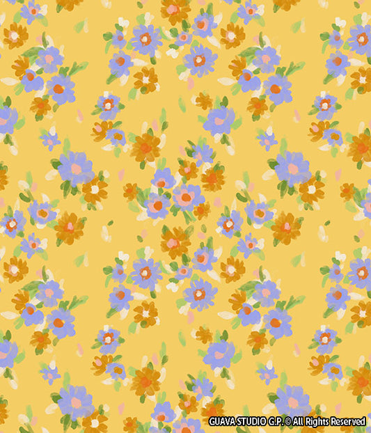 0782E- Cottage Inspired Faded Yellow Ditsy