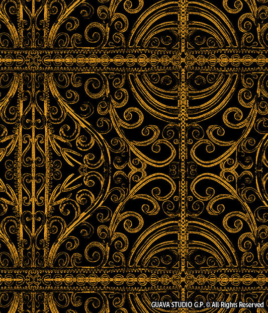 0790D- Black Gold 90s Versace Inspired Scarf