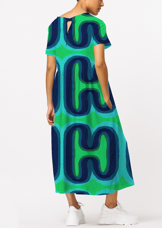 0795A- Navy and Green Nordic Ocean Waves