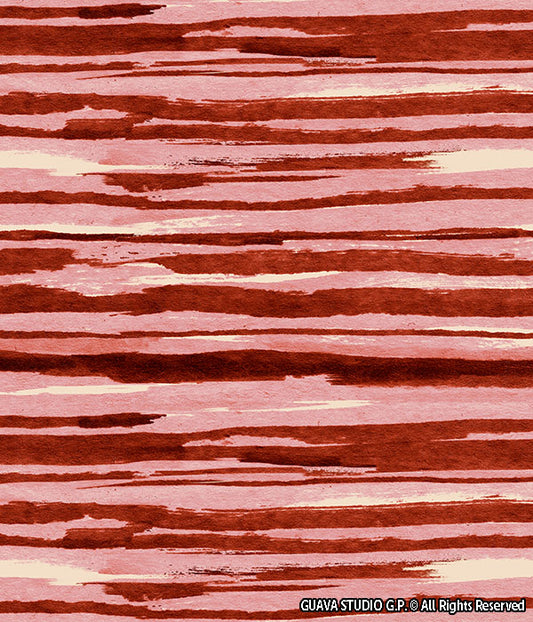 0799D- Hand Painted Red and Pink Brushstroke Stripes