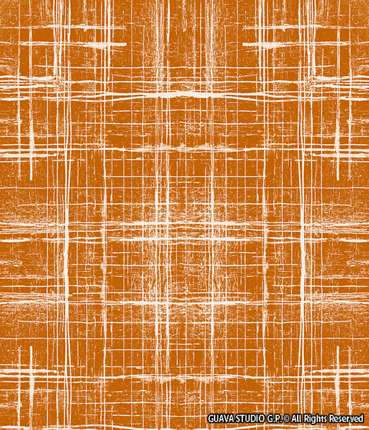 0802A- Orange and Cream Scratchy Plaid