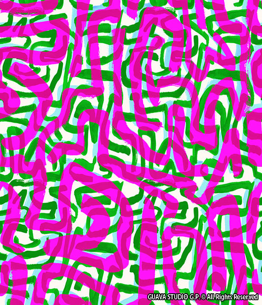 0809F- Pink and Green Abstract Street Art
