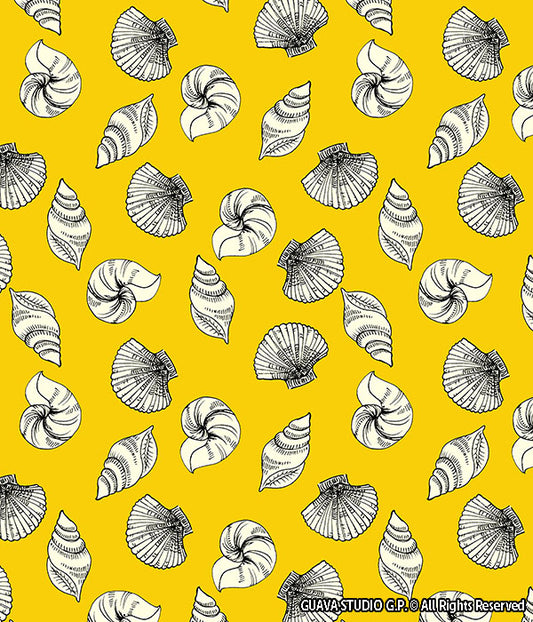 0810C- Sea Shells on Yellow Ground