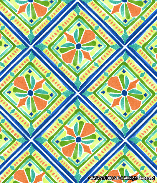 0813A- Blue and Green Summer Tiles