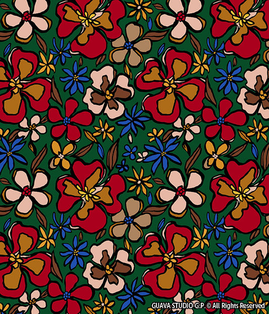 0815E- Hand Drawn Retro Inspired Fall Floral