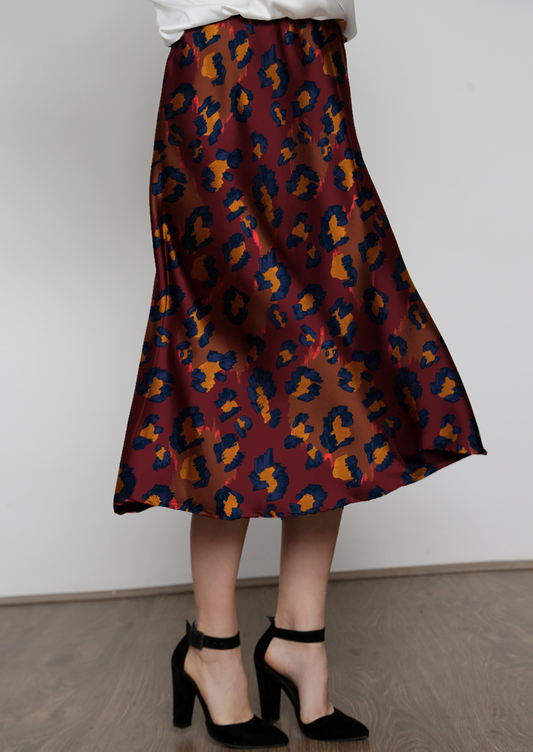 0822A- Burgundy Navy and brown Cheetah