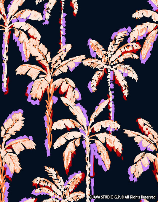 0823A- Hand Painted Palm Trees