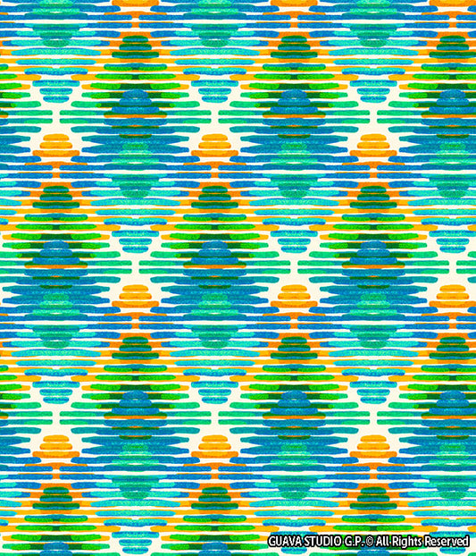 0824A- Teal and Yellow Textured Zig Zag