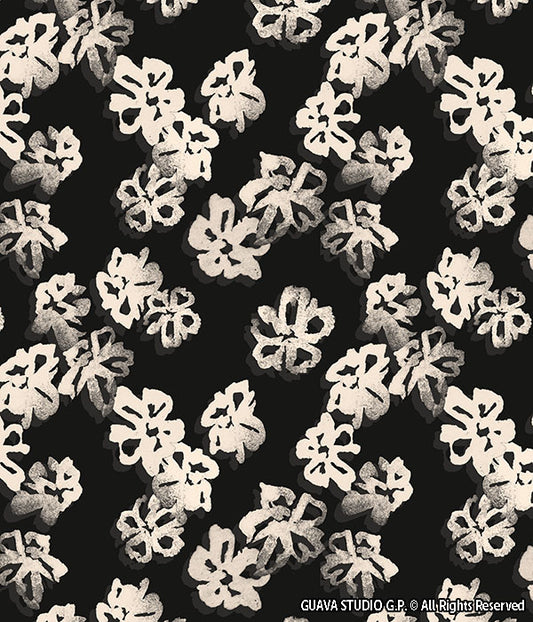 0826C- Black and White Delicate Floral