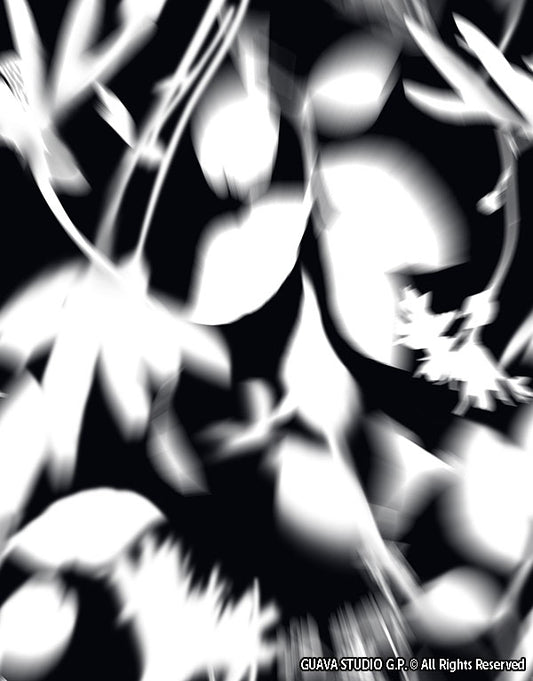 0827E- Blurry Black and White Floral