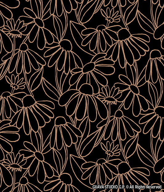 0830D- Black and Brown Daisies