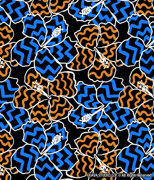 0832B- Graphic Zigzag Hibiscus