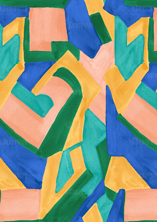 0845C- Multicolored Textured Geo