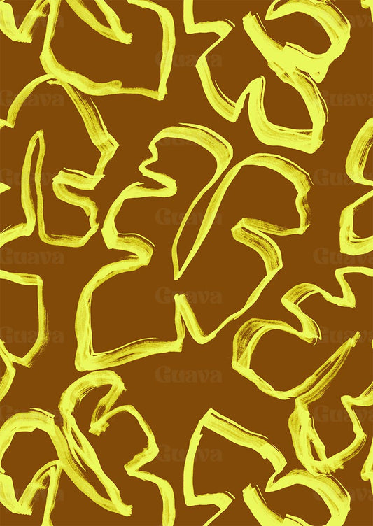 0875A- Brown and Lime Green Monsteras