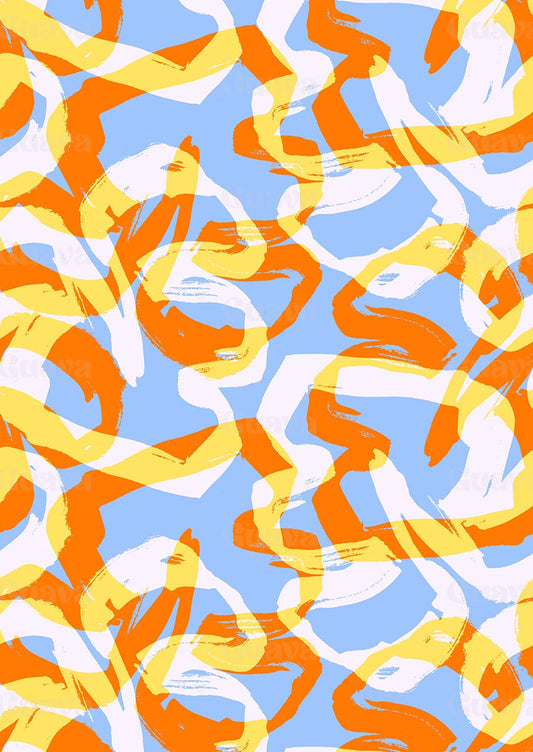 0875C- Blue, Orange and Yellow Monsteras