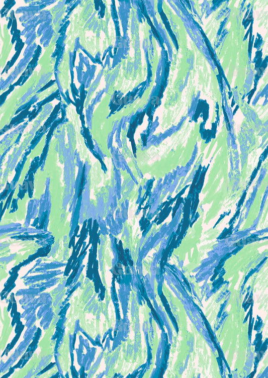 0875D- Blue & Green Sketched Animal Texture