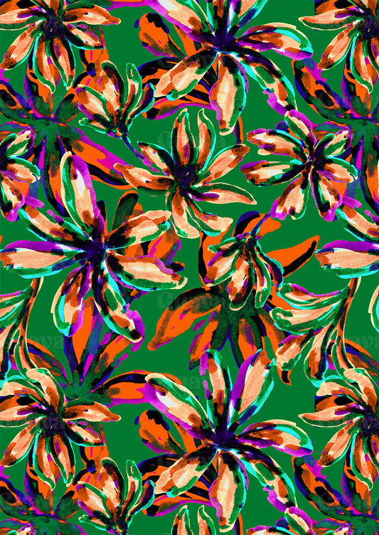 0879B- Multicolor Tropical Floral