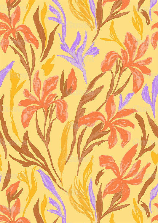 0882A- Butter Yellow Floral