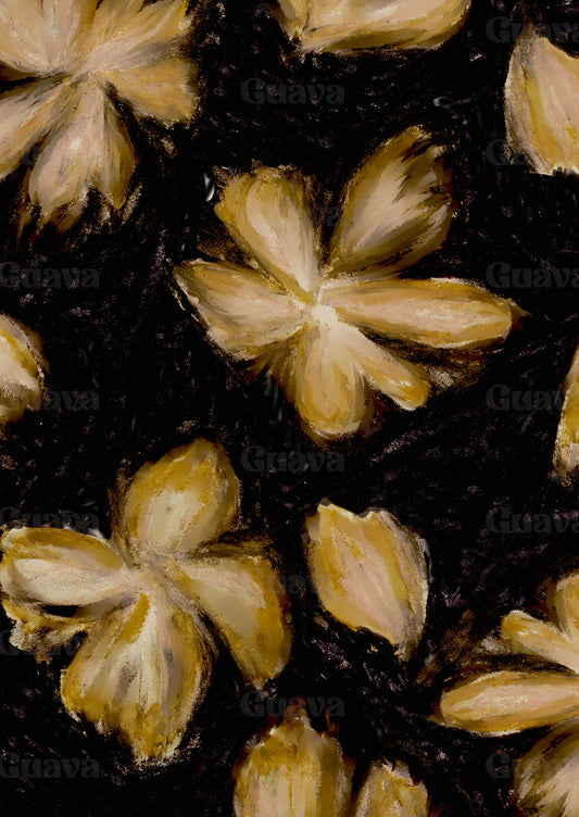 0883A- Black and Tan Abstract Floral