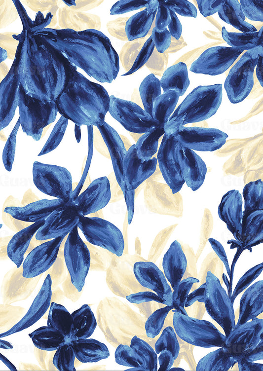 0883B- Indigo Blue Floral