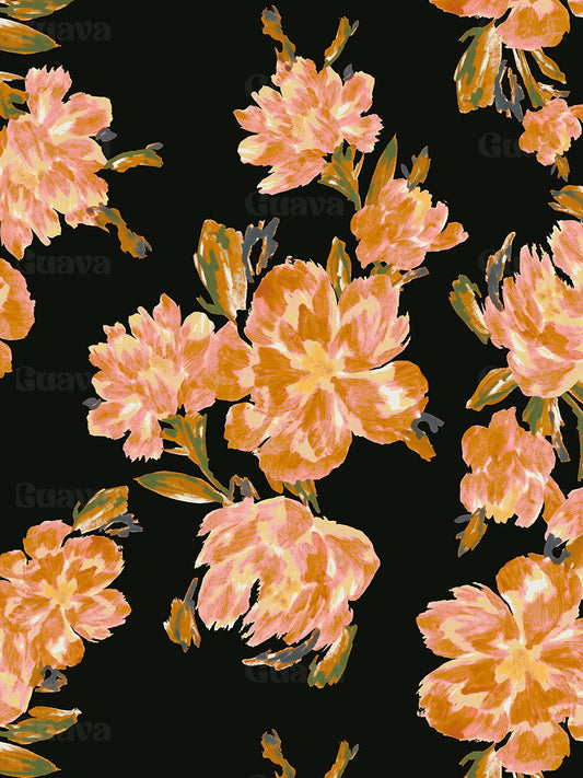 0884A- Large Grunge Peonies