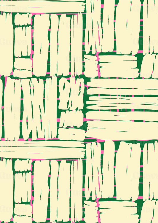 0885B- Green, Pink and Off-White Patchwork