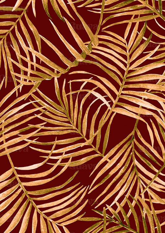 0886D- Tan and Red Palm Leaves