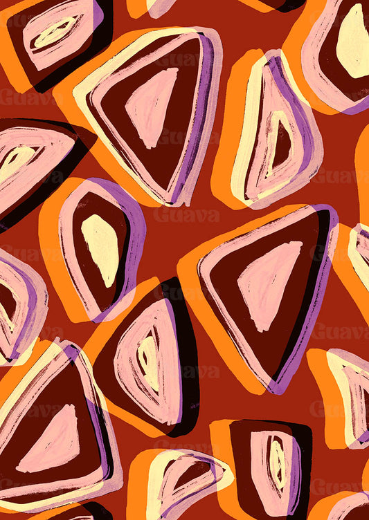 0887A- Red and Orange Abstract Shapes