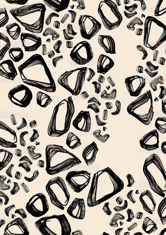 0887B- Abstract Monochrome Graphic shapes