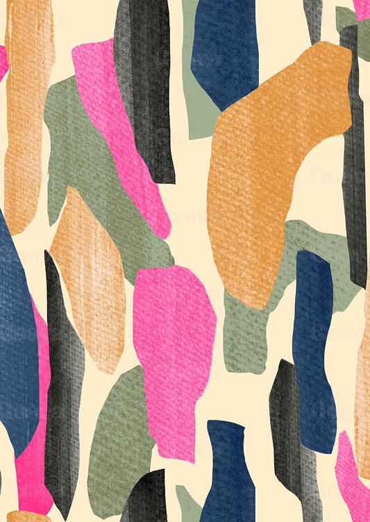 0890A - Multicolored Textured Geo Cutout