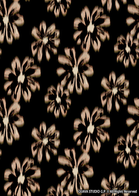 0891C - Grunge Black Tie Dye Floral