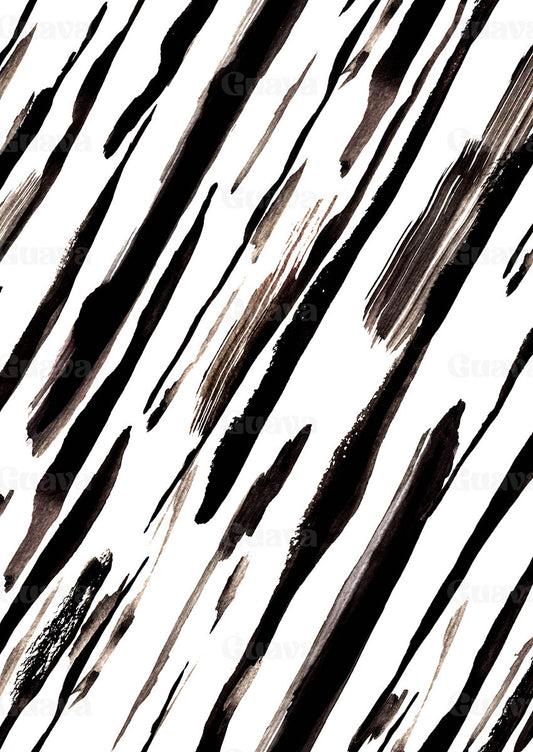0893F- Black and Off White Diagonal Stripes