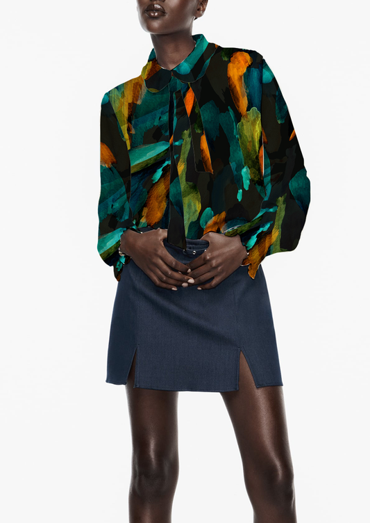 0894A - Y2K Dark Watercolor Abstract Petals