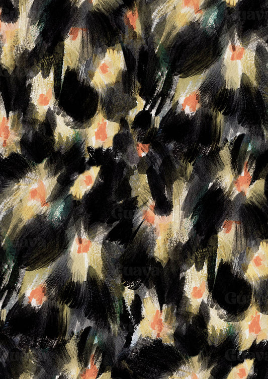 0894B- Dark Brushstroke Abstract Petals