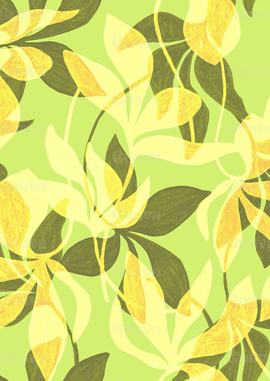 0895D- Large Green and Yellow Textured Foliage