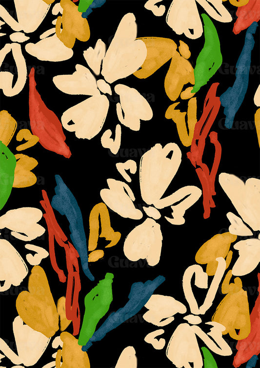 0898F- Multicolor Abstract Floral