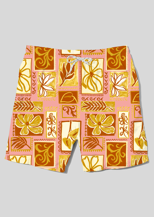 0898G- Pink and Mustard Floral Patchwork
