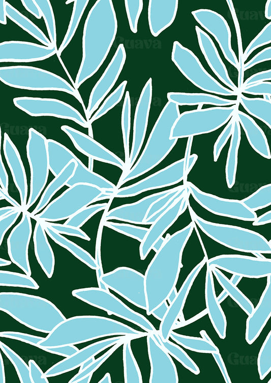 0899E- Large Deep Green and Blue Foliage