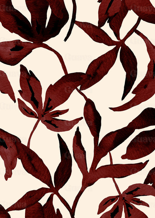 0899F- Extra Large Off white and Red Foliage