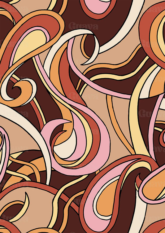 0901B- Pucci Inspired Brown and beige Paisley