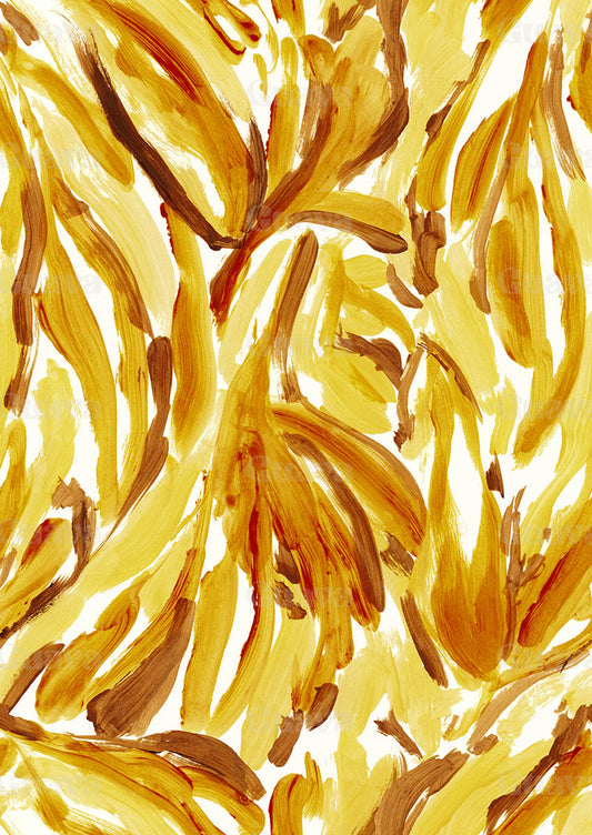 0902C- Mustard Yellow and Brown Abstract artwork