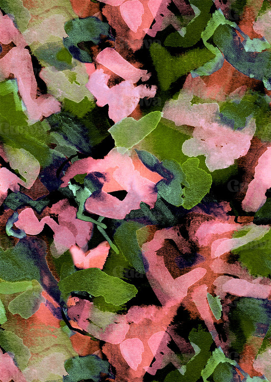 0908B- Black, Pink and Green Abstract Camo