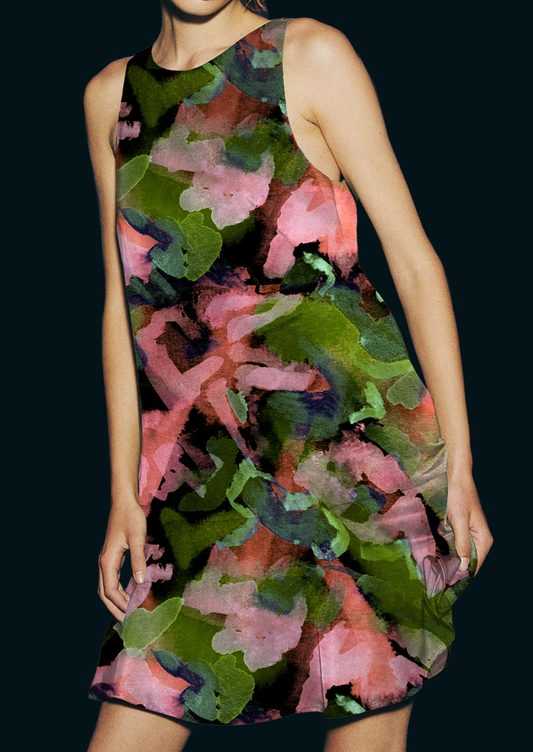 0908B- Black, Pink and Green Abstract Camo